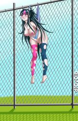 blush breasts danganronpa danganronpa_2:_goodbye_despair dlovolb embarrassed embarrassed_nude_female enf exposed_breasts female hanging_wedgie humiliation mioda_ibuki nude panties public_nudity straight_hair super_danganronpa_2 topless topless_female wedgie