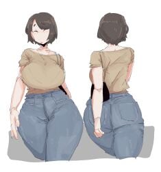 1girls 2d 2d_(artwork) 2d_artwork ass back_view background big_ass big_breasts big_butt big_thighs bottom_heavy bra bra_visible_through_clothes breasts brown_hair brunette brunette_hair busty casual casual_clothes clothed clothed_female clothing collarbone color colored colored_sketch curvaceous curvy curvy_female dark_hair eyes_closed fat_ass female female_focus female_only front_and_back front_view fully_clothed hip_dips hips hips_wider_than_shoulders huge_ass huge_thighs jeans large_ass large_breasts large_butt large_thighs leebongchun narrow_shoulders narrow_waist necklace no_nude no_nudity pale-skinned_female pale_skin purse pursed_lips shiny_hair shirt shirt_tucked_in short_eyebrows short_hair short_sleeves sketch skinny_waist slim_waist small_waist sole_female solo solo_female solo_focus swinging_hips tagme thick thick_ass thick_butt thick_eyebrows thick_hips thick_legs thick_thighs thighs thighs_bigger_than_head thighs_large thighs_together thighs_waist thin_waist thunder_thighs thunderthighs tight_clothing tight_shirt tiny_waist tucked_shirt walking walking_away walking_towards_viewer white_background wide_hips