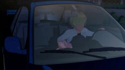 1boy 1girls 3d animated black_hair_female blonde_hair_male blowjob blowjob_in_car car car_blowjob cum cum_in_mouth implied_cum_inside inside_car kanojo_okarishimasu koikatsu mizuhara_chizuru mp4 netorare night nighttime ntr road_head sound vanser video