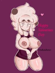 1girls big_breasts chubby clothed clothing cookies_(takaidraws) exposed_breasts female female_only food food_creature mostly_clothed solo tagme takaidraws valentine's_day