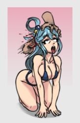 ahegao aqua_(konosuba) blood blue_hair brain_fuck brain_snuff color corpse death digital_media_(artwork) eyes_rolling_back female female_death gore guro gurochanop hand_on_head kono_subarashii_sekai_ni_shukufuku_wo! necrophilia open_mouth rolling_eyes ryona skull_fucking snuff tongue_out uncensored