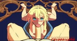 2boys 3d androgynous arc_system_works blender blonde_hair blowjob blue_eyes blush blushing bridget eye_contact fellatio guilty_gear guilty_gear_strive heart hearts imminent_deepthroat looking_at_viewer oral penis potbuster45 pov