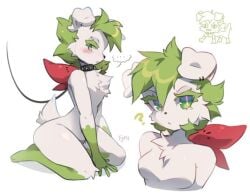 1girls collar crispytyph leash pokemon pokemon_(species) shaymin typh