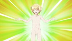 1boy balls completely_nude edit edited erection fate/kaleid_liner_prisma_illya genitals gilgamesh_(fate) male male_only nude penis retracted_foreskin screencap screenshot screenshot_edit uncut unknown_artist