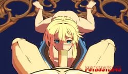 2boys 3d androgynous aqua_eyes arc_system_works ass blender blonde_hair blush blushing bridget fellatio guilty_gear guilty_gear_strive penis potbuster45 pov