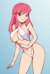 aged_up bikini female jakuzure_nonon kill_la_kill pink_eyes pink_hair scorpdk solo