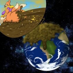 2026 anthro belly big_belly big_breasts bluepants bluepants_(artist) blush bottomless bottomwear breasts buried buried_in_feces butters_(zangg) clothed clothing cloud continent cosmic_background cutaway destruction digital_drawing_(artwork) digital_media_(artwork) earth_(planet) excessive_feces fart fart_cloud feces feces_pile female floatzel galaxy generation_4_pokemon guyguyson hands_on_stomach hi_res hyper hyper_feces hyper_scat hyperscat looking_pleasured multi_tail multiple_angles multiple_sources nintendo obese outside overweight partially_clothed planet planet_destruction pokemon pokemon_(species) pooping purple_clothing purple_shirt purple_topwear rear_view same_artist_different_name scat sea shirt shirt_only simple_background sitting sky smaller_version_at_source solo tail thick_thighs tongue tongue_out topwear topwear_only torn_bottomwear torn_clothing water wide_hips