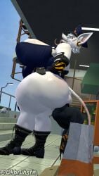 3d_(artwork) ace_(ok_bruh) anus big_breasts big_butt breasts bulge butt canid canine canis clothing digital_media_(artwork) dobermann domestic_dog duo female footwear hi_res high_heels huge_butt male mammal murid murine officer_flint_(foresttherotten) ok_bruh pinscher public puffy_anus rat rodent shoes size_difference source_filmmaker_(artwork) vore wide_hips