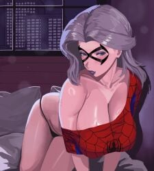 1girls 2026 alluring bed bedroom big_breasts black_cat_(marvel) breasts bursting_breasts chequayveon cleavage color colored curvaceous curvaceous_body curvaceous_female curvaceous_figure curvaceous_hips curvy curvy_body curvy_female curvy_figure curvy_hips domino_mask enticing eyemask felicia_hardy female female_only hips huge_breasts large_breasts light-skin light-skinned_female looking_at_viewer marvel marvel_comics mask masked masked_female massive_breasts panties pinup purple_lipstick seducing seductive_look spider-man_(series) teasing teasing_viewer temptation tempting tempting_viewer thick thick_breasts thick_hips thick_thighs voluptuous voluptuous_female white_hair wide_hips