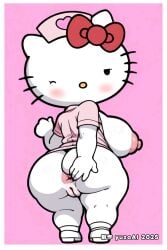 1girls ai_generated anthro big_breasts chibi_style female furry furry_female hello_kitty hello_kitty_(character) hello_kitty_(series) huge_breasts sanrio shortstack solo chibi cat_girl cat thick_thighs wink winking_at_viewer exposed_breasts vulva pussy vagina rear_view from_behind ass_focus plump chubby chubby_female fat_ass anus spread_ass nurse nurse_cap nurse_uniform