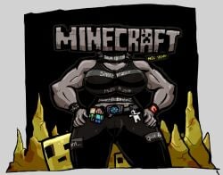 1girls 2026 alex_(minecraft) belt belt_buckle big_breasts black_pants black_topwear breasts curvaceous curvy curvy_figure fdel3528 female female_focus fit fit_female front_view gijinka grey_body looking_at_viewer minecraft muscular muscular_female solo solo_focus spiked_collar steve_(minecraft) sulfur_cube_(minecraft) title_screen toned toned_female what why wide_hips