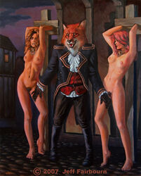 anthro auction breasts canine collar faile35 female fox fur furry human jeff_fairbourn male nipples slaves stocks