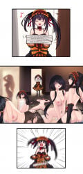 1boy 6+girls black_hair box breasts cait_aron censored clock_eyes clone clone_harem commentary_request completely_nude condom crying cum cum_on_body cunnilingus date_a_live gangbang group_sex hetero heterochromia highres holding holding_box indoors itsuka_shido large_breasts long_hair low_twintails mosaic_censoring multiple_girls nipples nude oral pantyhose penis pizza_box red_eyes reverse_spitroast sex showering sitting_on_face symbol-shaped_pupils tokisaki_kurumi tokisaki_kurumi_(spirit) torn_clothes torn_pantyhose twintails used_condom walk-in yellow_eyes