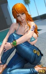 1girls 3d ass big_ass big_breasts breasts cleavage digital_media_(artwork) female female_only hagiwara_studio huge_ass huge_breasts huge_nipples jeans nami_(one_piece) one_piece orange_hair post-timeskip solo thick_thighs voluptuous voluptuous_female