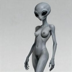 ai_generated alien black_eyes classic_alien grey_alien posing roswell_grey sci-fi