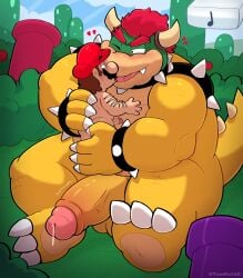2026 2boys anthro arm_hair armband balls berry big_balls big_penis blush bodily_fluids body_hair bowser bracelet claws clothing cloud collar day dripping drooling duo erection eye_contact eyebrows facial_hair food foreskin fruit furry furry_male gay genital_fluids genitals glans grass hair hat headgear headwear heart_symbol hi_res hug huge_balls huge_penis hugging_another human human_male human_on_anthro humanoid_genitalia humanoid_penis interspecies intimate it'll_never_fit jewelry kissing koopa larger_anthro larger_male looking_at_another male male/male mammal mario mario_(series) motion_lines mountain muscular muscular_anthro muscular_male musical_note musical_symbol mustache narrowed_eyes nintendo non-mammal_balls nude one_eye_closed outside penis penis_size_difference pipe plant precum precum_drip precum_string reptile saliva scalie shrub sitting size_difference sky smaller_human smaller_male smile spiked_armband spiked_bracelet spiked_collar spiked_tail spikes spikes_(anatomy) stubble symbol tail teeth thick_penis thick_thighs throbbing throbbing_penis tombutad vein yaoi yellow_skin