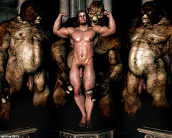 3d 3monsters 4boys abs balls ballsack beard beefy body_hair dangling_testicles erect_nipples facial_hair flaccid_penis flexing foreskin gay headband human humanoid humanoid_penis intact interspecies lex-icon long_hair_male low_hanging_balls male male_nipples male_only male_pubic_hair masculine mask mature_male musclegut muscles muscular muscular_male nude_male ogre partially_retracted_foreskin pecs penis penis_size_difference pubes scrotum scruffy_beard slightly_chubby testicles text tusks uncut veiny_penis watermark yaoi