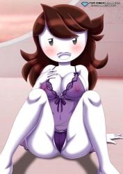 1girls absurd_res ass bbmbbf blush breasts diamond_level female female_only hi_res highres jaiden jaiden_animations looking_at_viewer nipples open_mouth palcomix pietros_secret_club see-through see-through_clothing solo tongue transparent_clothing youtube youtuber