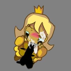 princess_quest_(fnaf) fnaf five_nights_at_freddy's blonde_hair blonde_female blowjob oral forced forced_oral rape yellow_eyes scottgames tied_hands bound on_knees dress princess princess_dress yellow_dress straight 1boy 1girl cum cum_in_mouth cum_on_face cum_over_eye one_eye_closed wide_eyed