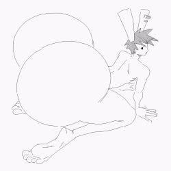 big_feet cyanu feet femboy hyper_ass lean_figure luke_(cyanu) rabbit realistic_feet tagme