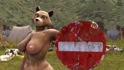 3d_(artwork) anthro avian bear bird black_body black_nose breasts brown_body brown_eyes camp canid canine digital_media_(artwork) ears_up faraday_(warfaremachine) female forest fox group group_sex hair half-closed_eyes hi_res joker0 leo_(atoastedorange) male male/female mammal muscular narrowed_eyes nipples orgy outside_sex plant sex smile source_filmmaker_(artwork) street_sign tail tree white_body