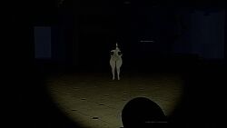 big_breasts black_hair completely_nude completely_nude_female dark_environment dim_lighting flashlight ghost ghost_girl gray_skin grey_skin horror horror_(theme) large_breasts self_upload shortstack thick thick_thighs vhs_filter vrcfemboy vrchat vrchat_avatar vrchat_model