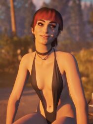 bikini black_bikini dyed_hair female_only female_solo lost_records:_bloom_&_rage mod nora_malakian only_female screencap screencap_edit screenshot screenshot_edit sling_bikini sling_swimsuit slingshot_bikini slingshot_swimsuit solo solo_female teenage_girl teenager video_games videogame