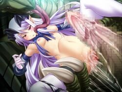 1boy 1girl after_sex bestiality black_panties blood blush breasts censored cum cum_in_pussy cumdrip defloration demon demon_girl dragon elbow_gloves game_asset gloves hetero horns huge_penis inflation kumacchi large_insertion large_variant_set licking long_hair long_tongue monster monsters_raid mosaic_censoring navel nipples non-web_source official_art panties panties_around_one_leg parted_lips penis pointy_ears pregnant purple_hair pussy rape red_eyes runa_ru self-datamine sex size_difference small_breasts solo_focus spread_legs stomach_bulge thighhighs tongue torn_clothes underwear vaginal variant_set visual_novel_cg