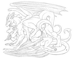 dragon female feral kiartia male penis pussy rape scalie threesome wings