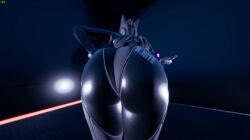 asian asian_female ass ass_cleavage ass_crack ass_focus bending_forward bending_over black_body bodysuit braided_ponytail butt cat_ears catgirl claws clothed dark_room ears ears_up fortnite fortnite:_battle_royale gloves gloves_on latex_bodysuit leggings lighting_effects lynx_(fortnite) nails ponytail posing wedgie x.nite