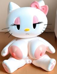 1girls ai_generated anthro big_breasts cat cat_girl female furry furry_female hello_kitty hello_kitty_(character) hello_kitty_(series) huge_breasts large_areolae lustre plushie sanrio silly vulva