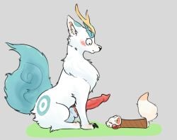 2026 animal_genitalia animal_penis antlers blue_body blue_fur blue_tail blush butt butt_markings canine_genitalia canine_penis cardboard_tube cheek_tuft chest_tuft constricted_pupils digital_drawing_(artwork) digital_media_(artwork) duo fabulous_beasts facial_tuft female female_feral feral fluffy fluffy_tail fur fur_tuft gay gay_anal gay_male gay_masturbation gay_sex genitals grey_background herpestid homosexual homosexual_male homosexual_sex horn imminent_sex inner_ear_fluff knot knotted_penis konen larger_feral larger_male looking_down looking_down_at_another male male/male male_feral male_only male_penetrated mammal markings mongoose multicolored_body multicolored_fur mythological_creature mythology paws penis pixiu pupils quadruped shaded sheath side_view simple_background size_difference small_pupils smaller_female smaller_feral soft_shading stuck tail tianlu_(fabulous_beasts) tubaoshu_(fabulous_beasts) tuft two_tone_body two_tone_fur white_body white_fur