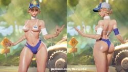 3d ass_focus bikini blonde_hair female female_only flexyy352 invisible_woman_(marvel_rivals) marvel marvel_rivals mod pool prone screenshot sue_storm white_body