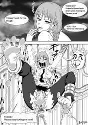 2_panel_comic blush blushing bocyox2 chainsaw_man crying_laughing defeated drooling erect_nipples exposed_breasts getting_wet hand_on_pussy humiliation leaking_pussy_juice licking_anus licking_armpits makima_(chainsaw_man) monochrome ripped_clothes ripped_pants ripped_shirt saliva_trail sole_female tears tickle_torture tickled tickling tickling_anus tickling_armpits tickling_feet tickling_pussy ticklish tongue_in_anus