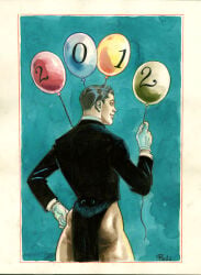 benoit_prevot male male_only gay original tagme 2012 dated ass 1boy solo balloon
