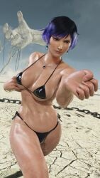 envy15re2lm reina_mishima tomboy toned toned_female female female_only female_focus 3d tekken tekken_8 wide_hips hourglass_figure busty bikini micro_bikini