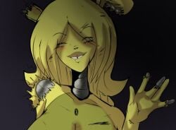 bunny_girl five_nights_at_freddy's five_nights_in_anime fnaf fnia gap_teeth giygal smiling solo springtrap springtrap_(fnaf) springtrap_(fnia) waving waving_at_viewer