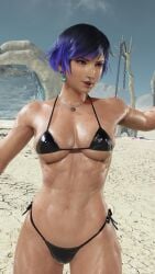 envy15re2lm reina_mishima tomboy toned toned_female female female_only female_focus 3d tekken tekken_8 wide_hips hourglass_figure busty bikini micro_bikini