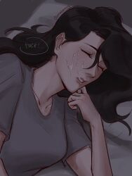 sleeping somnophilia sleep_molestation female_focus 1girls 1boy male female straight incest siblings brother_and_sister cum cum_on_face facial closed_eyes black_hair pillow clothed sinnabnnuy the_coffin_of_andy_and_leyley andrew_graves ashley_graves 2d english_text dialogue