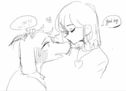 chara asriel_dreemurr good_boy femdom complimenting_partner blushing undertale artist_request