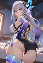 skirk_(genshin_impact) genshin_impact hoyoverse mihoyo ai_generated lunealter 1girls female female_only female_focus mature_female pale_skin pale-skinned_female low-angle_view looking_at_viewer looking_back white_hair purple_eyes long_hair bed bedroom day cum cum_inside cum_in_pussy adjusting_clothes dripping_cum neutral_expression big_breasts big_ass big_butt big_thighs thick_thighs thick_ass thick_legs thick_hips thick_butt ass_focus pussy_focus nsfw hentai 2026 uncensored exposed_pussy exposed_legs