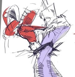 2boys anal caine_(the_amazing_digital_circus) gay gay_sex kinger_(the_amazing_digital_circus) penetration size_difference the_amazing_digital_circus tongue_out yaoi