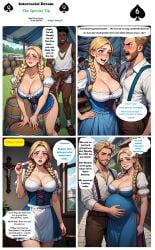 ai_generated alcohol barmaid bavaria bavarian_clothes beer black_hair black_body blue_eyes blonde_hair conjugal_slavery dark_skin dark-skinned_male seduction cheating cheating_wife cheating_mother dirndl german german_text german_clothes german_female german_woman interracial milf oktoberfest pregnant pregnant_female pregnant_belly