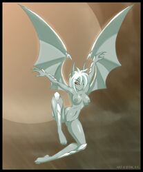 breasts dragon dragoness female flying horns jessica_elwood matypup moon night nipples pussy reptile scalie solo wings