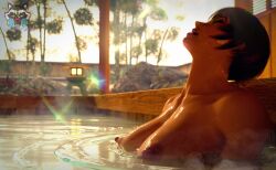 3d bandit3dx bathing female hot_spring reina_mishima tagme tekken tekken_8 tomboy
