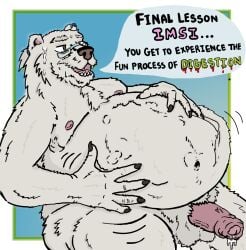 anthro bear belly boris_mrazovito digestion duo external gay_dads genitals hard_vore hi_res imsi male male/male mammal navel nipples organs overweight overweight_anthro overweight_male penis polar_bear professor squirmynoodle stomach teacher teacher_pred ursine vore