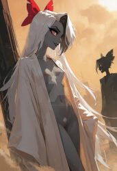 ai_generated bathrobe hazbin_hotel nipples open_robe pussy solo solo_female vaggie_(hazbin_hotel) vivienne_medrano vivziepop
