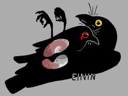 avian beak bird black_body black_feathers bodily_fluids claws corvid cum cum_in_ass cum_inside duo einin feathers feral feral_penetrated feral_penetrating genital_fluids genitals hi_res male male/male mutual_penetration oscine passerine penetration penis red_eyes rictal_bristles signature tapering_penis x-ray_view yellow_eyes