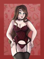 cleavage corset dorothea_arnault fire_emblem fire_emblem:_three_houses heart-shaped_pupils limonadelavande lingerie nintendo pinup