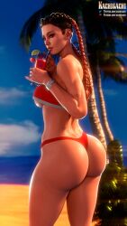 3d apex_legends ass beach big_ass big_breasts bikini braided_hair braided_twintails breasts dark-skinned_female drinking kachigachi latina loba_(apex_legends) patreon_username respawn_entertainment spankable swimsuit tattoo thick_ass thick_thighs twitter_username two_tone_hair underboob